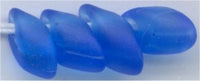 lma-0150-f - 4x7mm Long Magatama - Matte Transparent Sapphire Crystal AB - (3 inch tube)