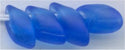 lma-0150-f - 4x7mm Long Magatama - Matte Transparent Sapphire Crystal AB - (3 inch tube)