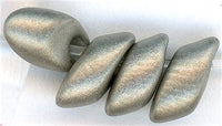 lma-0190-f - 4x7mm Long Magatama - Matte Nickel Plated (3 inch tube)