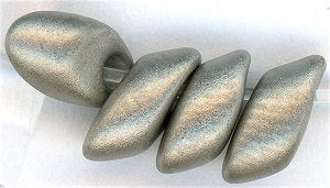 lma-0190-f - 4x7mm Long Magatama - Matte Nickel Plated (3 inch tube)