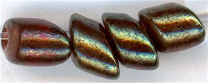 lma-0315 - 4x7mm Long Magatama - Burgundy Gold Luster (3 inch tube)