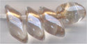 lma-1522 - 4x7mm Long Magatama - Sparkling Honey Beige Lined Crystal (tube)