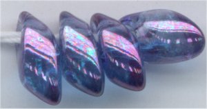 lma-1884 - 4x7mm Long Magatama - Violet Gold Luster (tube)