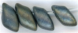 lma-2002 - 4x7mm Long Magatama - Metallic Patina Iris (3 inch tube)