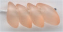 lma-2102-f - 4x7mm Long Magatama - Matte Transparent Light Peach (tube)
