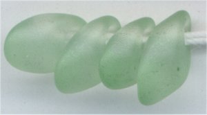 lma-2104-f - 4x7mm Long Magatama - Matte Sea Glass Green (tube)