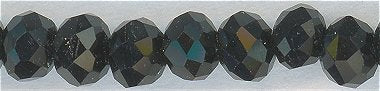 rn3-026 - 3 mm Crystal Rondel  Jet Black  (strand)