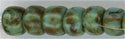 6-0307-t   Opaque Turquoise Picasso  6° Seed bead