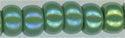 6-0411-r   Opaque Green AB  6° Seed bead