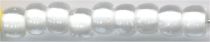 6-1104  Color Lined Clear/White 6° Seed bead