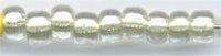 6-1527  Color Lined Clear/Light Celery 6° Seed bead