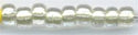 6-1527  Color Lined Clear/Light Celery 6° Seed bead