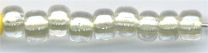 6-1527  Color Lined Clear/Light Celery 6° Seed bead