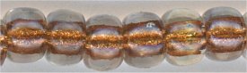 6-1551  Color Lined Clear/Burnt Orange  6° Seed bead