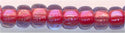 8-0304-t  Inside Color Fuchsia Light Blue  8° Seed bead