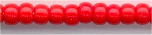 8-0407  Opaque Vermillion Red  8° Seed bead
