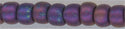 8-0515-f-t    Nickel Plated Matte Raku Plum/Teal Iris  8° Seed bead