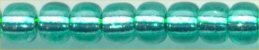 8-1334  Transparent Silver Lined Dark Aqua  8° Seed bead