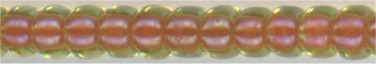 11-0345   Salmon Lined Peridot Luster  11° Seed bead