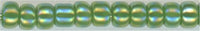 11-0407-t  Opaque Rainbow Caterpillar Green AB  11° Seed bead