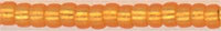 15-0008-f  Matte Silver Lined Orange   15° Seed bead