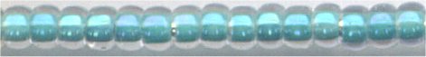 15-2208  Turquoise Green Lined Crystal AB   15° Seed bead