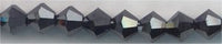 SWB-091 4mm Bicone Crystal - Jet Hematite 2X