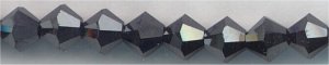 SWB-091 4mm Bicone Crystal - Jet Hematite 2X