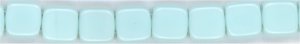 tl2-04 Opaque Pale Turquoise 6mm Czech Tile  2 Hole