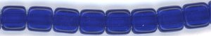 tl2-17 Cobalt Blue 6mm Czech Tile  2 Hole