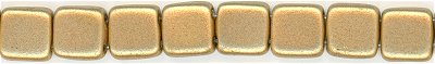 tl2-28 Matte Metallic Flax 6mm Czech Tile  2 Hole