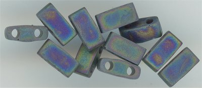 tlh-0401-fr Half Tila Bead - tlh-0401-fr Matte Black AB (7.8 gm)