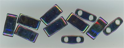 tlh-0455 Half Tila Bead - tlh-0455 Medium Blue Iris (7.8 gm)