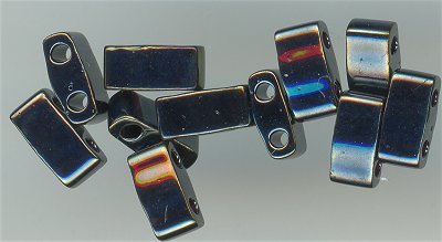 tlh-0464 Half Tila Bead - tlh-0464 Light Gunmetal (7.8 gm)