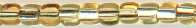 tr10-1102         Miyuki Size 10 Triangle -  Silver Lined Gold 3 inch tube