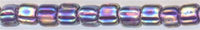 tr10-1832         Miyuki Size 10 Triangle -  Magenta Lined Amathyst AB 3 inch tube
