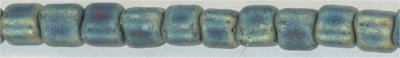 tr10-2008         Miyuki Size 10 Triangle -  Matte Metallic Patina Iris 3 inch tube