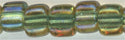 tr5-1168       Miyuki Size 5 Triangle -  Sparkling Light Green Lined Topaz (3 inch tube)