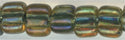 tr5-1815       Miyuki Size 5 Triangle -  Olive Lined Topaz AB (3 inch tube)