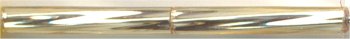 tw2012-0003 12mm Twisted Bugle Silver Lined Gold (3 inch tube)