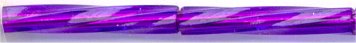 tw2012-1721 12mm Twisted Bugle Dyed Transparent Dark Purple (3 inch tube)