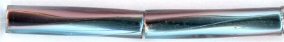tw2712-3938 12mm Twisted Bugle Silver Lined Aqua Amethyst 2-Tone (3 inch tube)