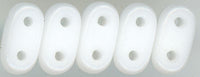 twb-004 Opaque White 2x6mm 2 Hole Bar Beads(50)