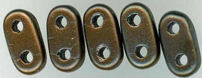 twb-005 Matte Metallic Leather 2x6mm 2 Hole Bar Beads(50)