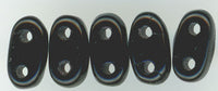 twb-009 Opaque Black 2x6mm 2 Hole Bar Beads(50)