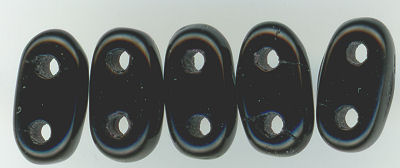 twb-009 Opaque Black 2x6mm 2 Hole Bar Beads(50)