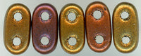 twb-010 Matte Metallic Bronze Iris 2x6mm 2 Hole Bar Beads(50)