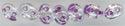 twn-0003 Czech Twin Bead - Colorlined Lilac (tube)