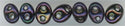 twn-0008 Czech Twin Bead - Jet Dark Purple Iris (tube)