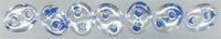 twn-0011 Czech Twin Bead - Colorlined Light Blue (tube)
